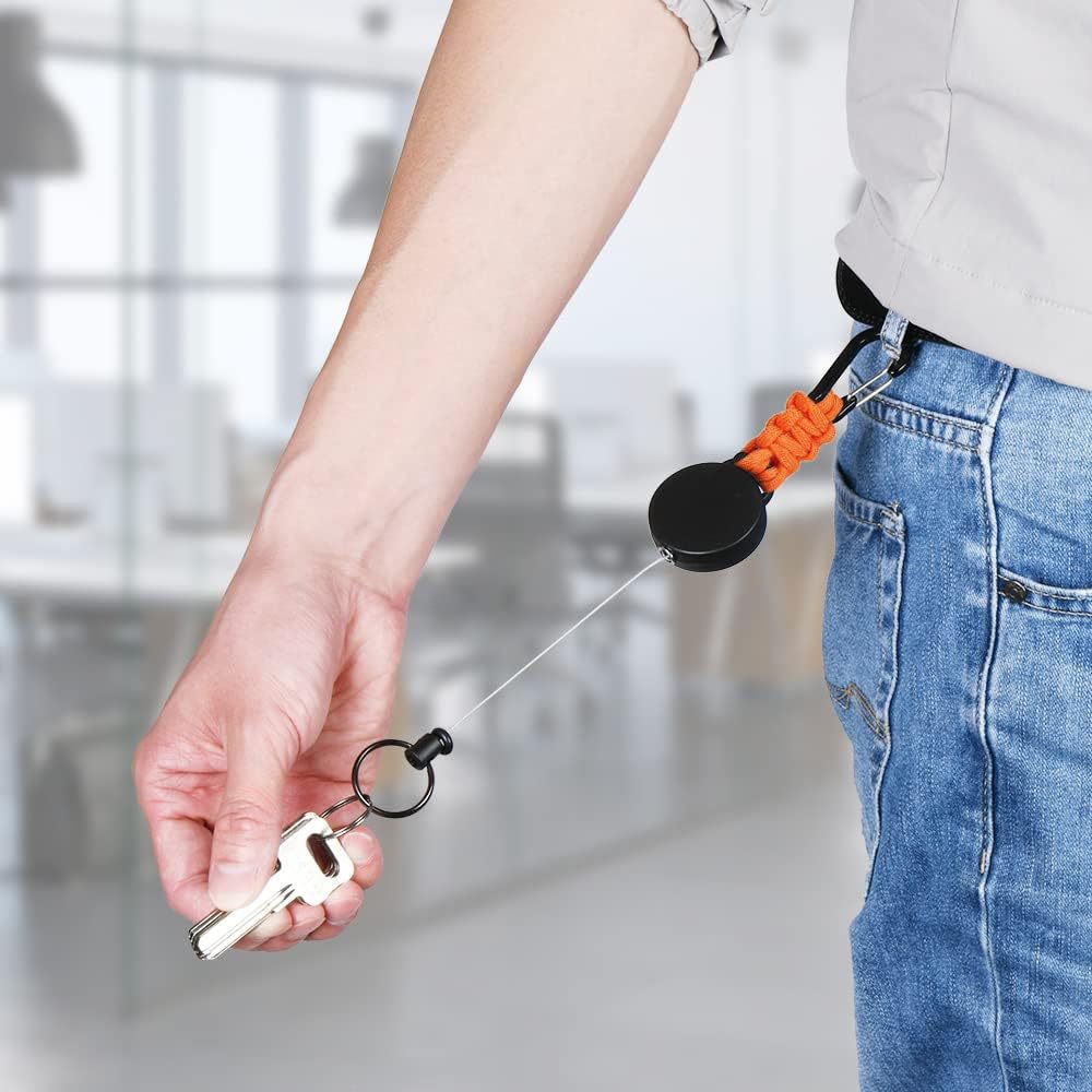 Wholesale Macaron Color Rebound Colorful Umbrella Rope Braided Telescopic Keychain